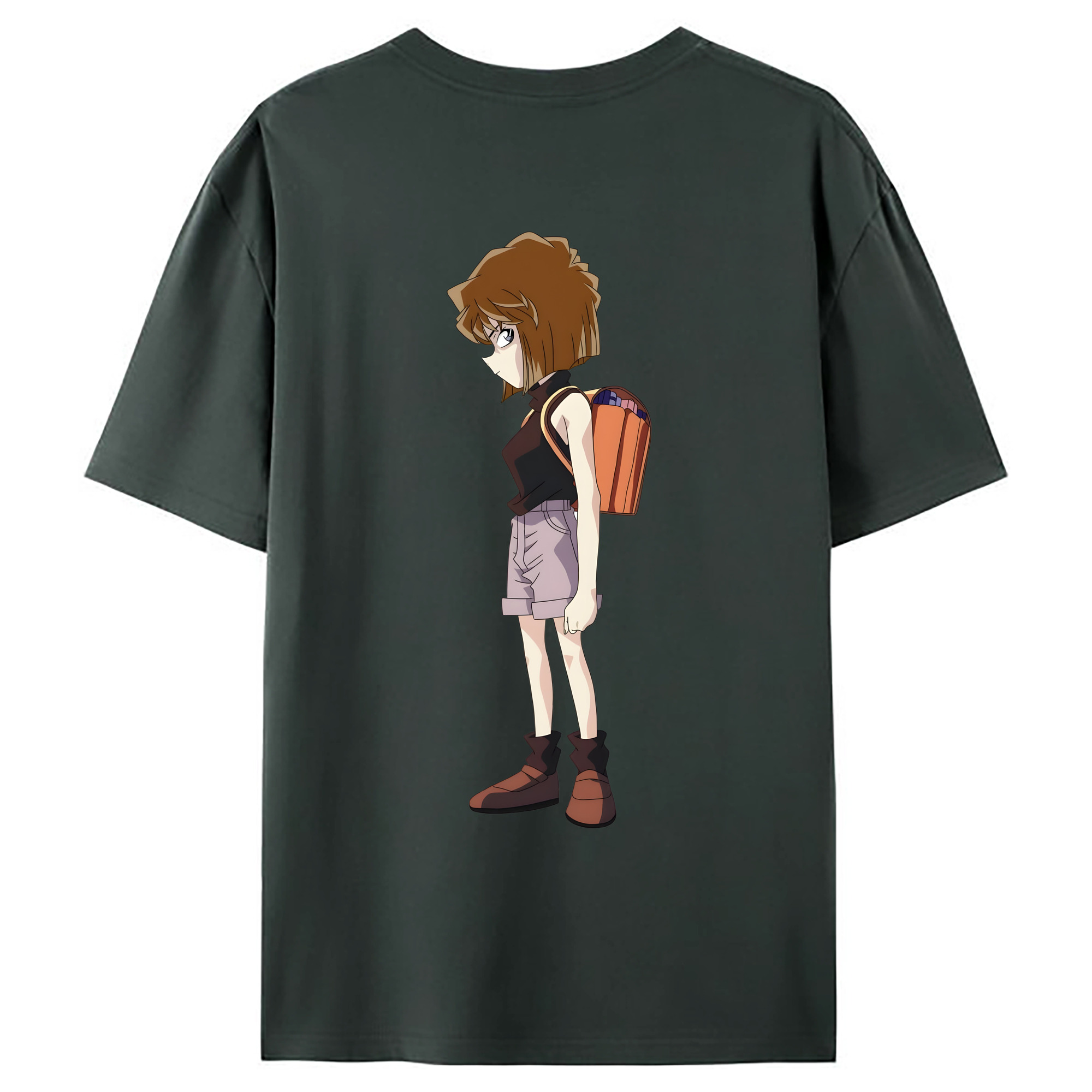 （画像用） 名探偵コナン 灰原 哀 はいばら あい Detective Conan Anita Hailey、Vi Graythorn Haibara Ai 綿100％ メンズ半袖Tシャツ（バックプリント） 通気性